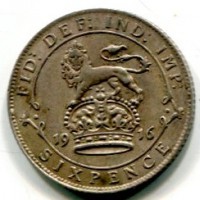 Gran Bretagna, Giorgio V (1910-1936): 6 pence 1916 (Spink#4014)
