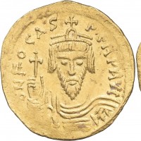 Phocas (602-610 d.C.): solido "VICTORIA AVGGS", zecca Costantinopoli (Sear#618), grammi 4.35, mm 21