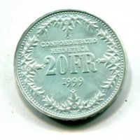 Svizzera, Confederazione: 20 franchi 1999 "Anniversario dei Servizi Postali"