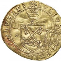 Avignone, Giulio II (1503-1513): scudo d'oro del sole (Muntoni#78), grammi 3.40