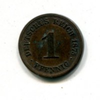 Germania, Guglielmo I (1871-1888): 1 pfennig 1875-J (KM#1)
