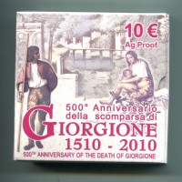 Italia 2010: 10 euro "500° Anniversario della scomparsa di Giorgione", confezione originale