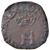 Passerano, Anonime dei radicati (1585-1587): liard (MIR#928), grammi 0.87