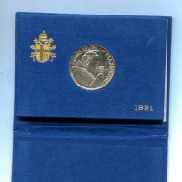 Vaticano, Giovanni Paolo II (1978-2005): 500 lire 1991 "Dottrina sociale della Chiesa" (Gigante#320), nella confezione originale