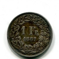 Svizzera, Confederazione: 1 franco 1887
