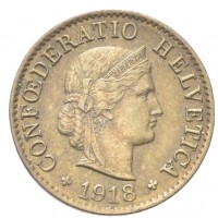 Svizzera, Confederazione: 5 centesimi 1918
