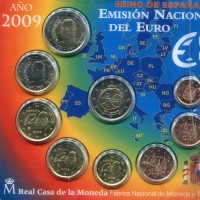 Spagna 2009: serie euro, in confezione originale zecca