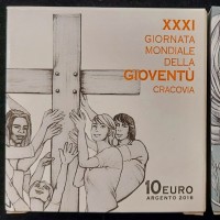 Vaticano 2016: 5+10 euro 2016 "49a Giornata Mondiale della Pace; XXXI Giornata mondiale della Gioventù - Cracovia-", nelle confezioni originali