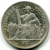Indocina Francese: piastra di commercio 1927 (KM#5a.1)
