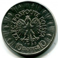 Polonia, Repubblica (1919-1939): 10 zlotych 1935 (KM#22)
