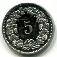Svizzera, Confederazione: 5 centesimi 1979

