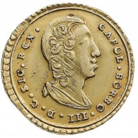 Palermo, Carlo di Borbone (1734-1759): oncia d'oro 1735 (Gigante#2; Spahar#2), grammi 4,40