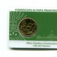 Vaticano 2018: 50 centesimi nella coincard originale zecca