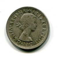 Australia, Elisabetta II (1952-2022): 1 scellino 1953 "Ariete" (KM#53)
