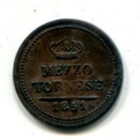 Napoli, Ferdinando II (1830-1859): 1/2 tornese 1851 (Gigante#319)