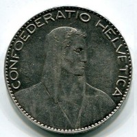 Svizzera, Confederazione: 5 franchi 1922