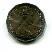 Australia, Elisabetta II (1952-2022): 50 cent. 1970 "Cook" (KM#69)
