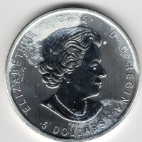 Canada, Elisabetta II (1952-2022): 5 dollari 2015 "GUFO", white milk spots -Oncia-