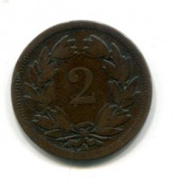 Svizzera, Confederazione: 2 rappen 1851
