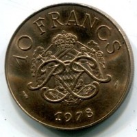 Principato di Monaco, Ranieri III (1949-2005): 10 franchi 1980 (KM#154)
