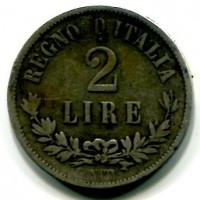Vittorio Emanuele II (1861-1878): 2 lire 1863-Na "Valore" (Gigante#56)
