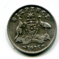 Australia, Giorgio V (1910-1936): 6 pence 1925 (KM#25)
