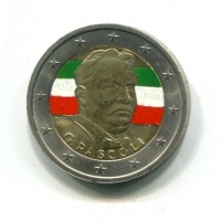 Italia 2012: 2 euro commemorativi "100° Anniversario della scomparsa di Giovanni Pascoli", colorato