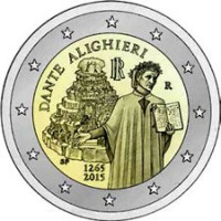 Italia 2015: 2 euro commemorativo “750° anniversario della nascita di Dante Alighieri”
