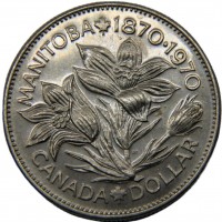 Canada, Elisabetta II (1952-2022): 1 dollaro 1970 "Manitoba" (KM#78)