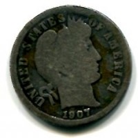 USA: 10 cent. 1907 "Barber"
