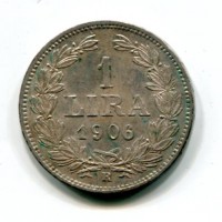 San Marino: 1906, 1 lira (Gigante#28)
