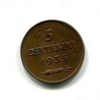 San Marino: 1935, 5 cent.