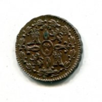 Spagna, Ferdinando VII (1808-1833): 2 maravedis 1824 (Calicò#145)