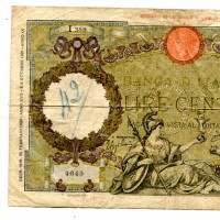 Regno, Vittorio Emanuele III: 100 lire 20/02/1939 "Roma Guerriera" (GiganteBI#19/18), scritte, macchie
