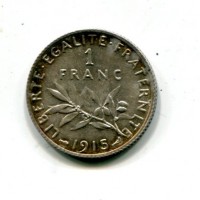 Francia, Terza Repubblica (1871-1940): 1 franco 1915 (Gadoury#467)
