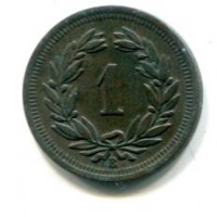 Svizzera, Confederazione: 1 rappen 1925
