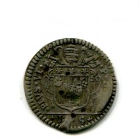 Roma, Pio VI (1775- 1799): carlino da 5 bolognini 1778 (Muntoni#229)