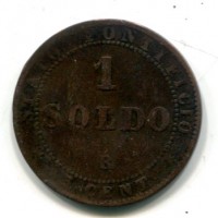 Roma, Pio IX (1846-1870): 1 soldo 1867-XXI (Gigante#326)

