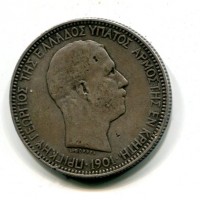 Grecia, Creta, Giorgio (1898-1906): 5 dracme 1901 (KM#9)