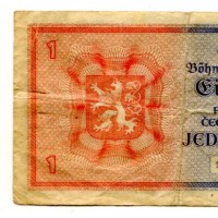 Boemia e Moravia: 1 koruna 1940 (Pick#3a), macchia