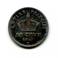Francia, Napoleone III (1852-1870): 20 cent. 1867-BB (Gadoury#309)
