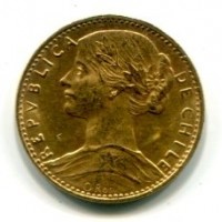 Cile, Repubblica: 5 pesos 1898 (KM#159)
