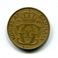 Danimarca, Cristiano X (1912-1947): 2 kroner 1941 (KM#825.2)