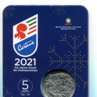 Italia 2021: 5 euro "Campionati del Mondo Sci Alpino"
