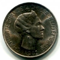 Lussemburgo, Charlotte (1919-1964): 5 franchi 1962 (KM#51)