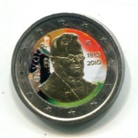 2 euro commemorativi colorato "Cavour"
