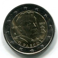 Italia 2012: 2 euro commemorativi "100° Anniversario della scomparsa di Giovanni Pascoli"