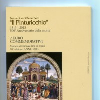 San Marino 2013: 2 euro commemorativi "Pinturicchio", in confezione originale zecca
