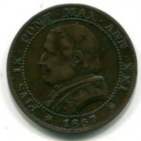 Roma, Pio IX (1846-1870): 1 soldo 1867-XXI (Gigante#326)