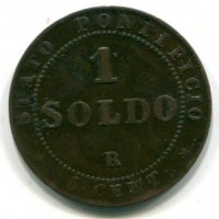 Roma, Pio IX (1846-1870): 1 soldo 1867-XXI (Gigante#326)
